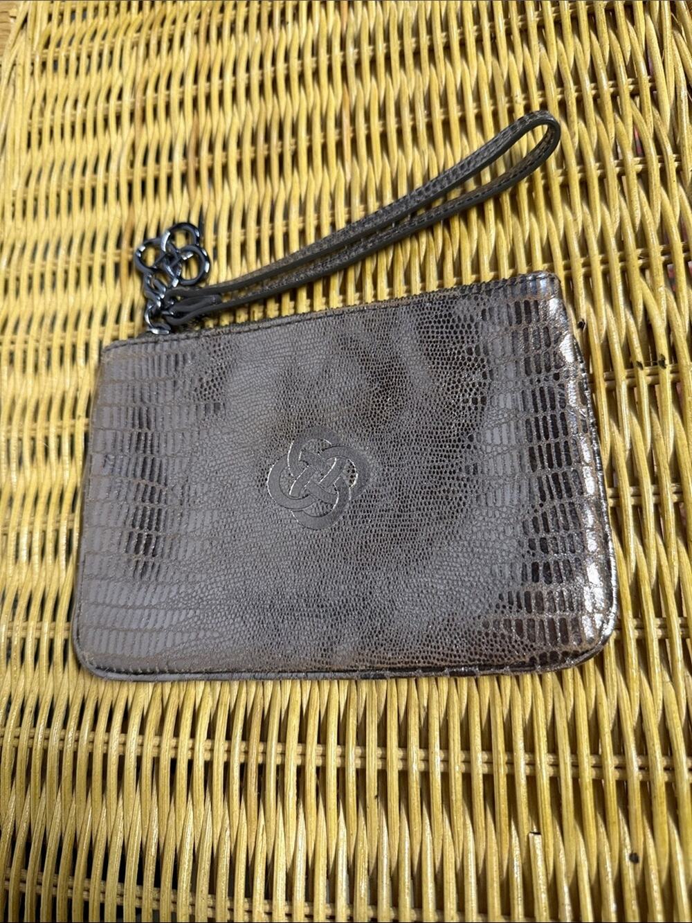 Stella & Dot Metallic Soho Wristlet Bronze